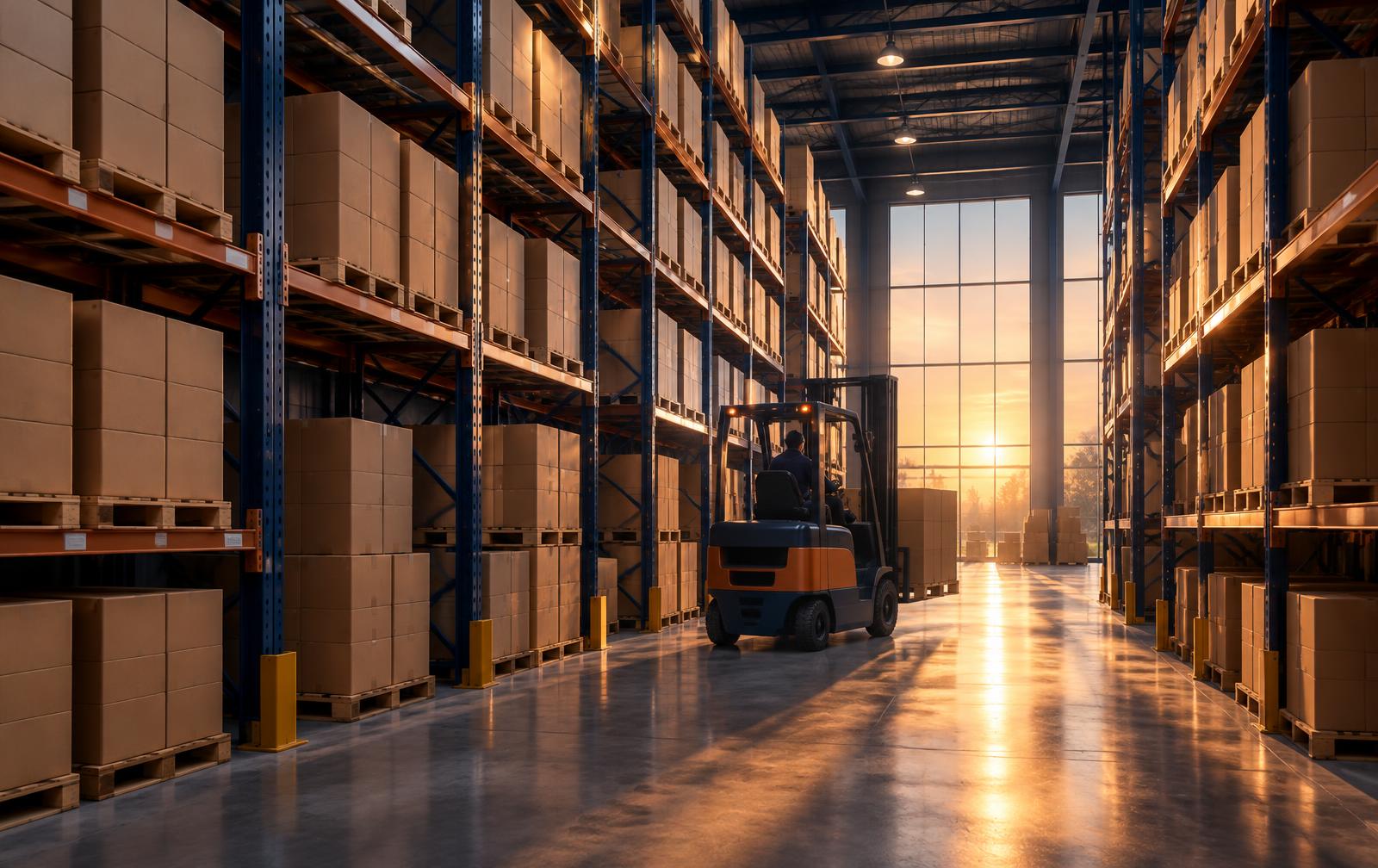 Elevon Supply warehouse with stocked pallet racking